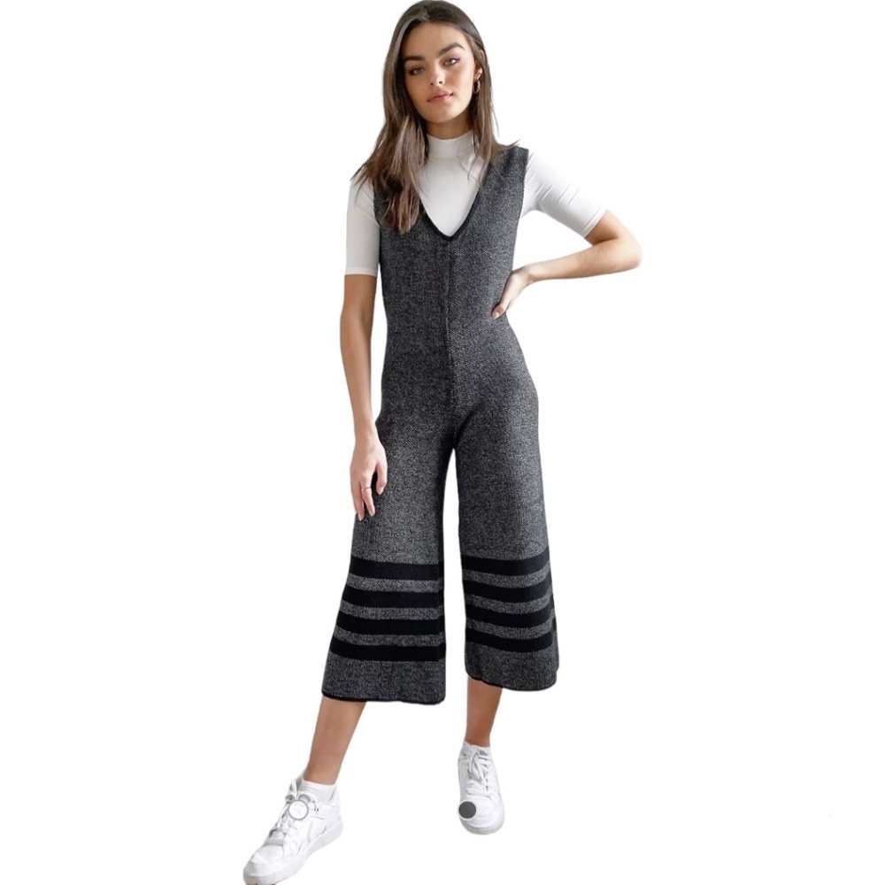 Native Youth Marled Knit Retrograde Culotte Jumpsuit. NWT.